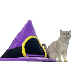 Halloween Witch Hat Cat Bed Nest
