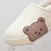 Pantoufles moelleuses en forme d'ours, chaussures d'hiver pour la maison
