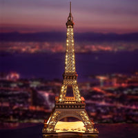Rolife La Noche De La Torre Eiffel Rompecabezas Grande De Madera Con 4 Espectáculos De Luces Para Regalo
