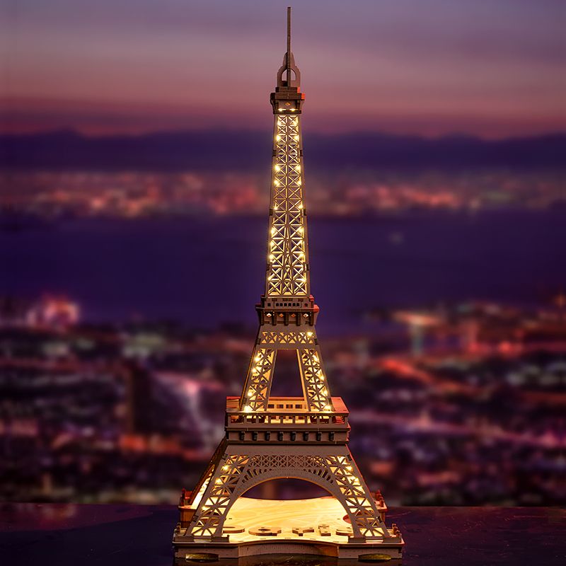 Rolife Nuit de la Tour Eiffel Grand puzzle en bois avec 4 spectacles de lumière pour cadeau