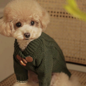 Knitted Preppy Dog Sweater