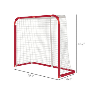 Soccer Goal, All Weather Practice Hockey Soccer Net With Steel Frame, PE Mesh For Backyard, Easy Assembly