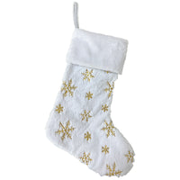 Metallic Snowflake Embroidered Christmas Stockings
