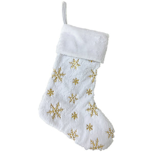 Metallic Snowflake Embroidered Christmas Stockings