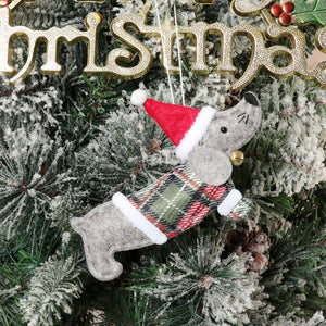 Christmas Ornaments Plaid Dachshund Dogs