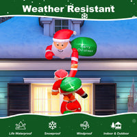 1Pc 8FT Climbing Inflatable Santa Claus With Light Hanging Blow Up Christmas Inflatable Indoor Outdoor Christmas Decorations 3 Santa Claus 3 Merry Christmas Boards
