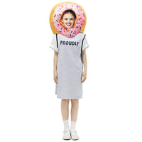 Halloween Party COS Donut Head Set Strawberry Cake Props Stage Performance Costume