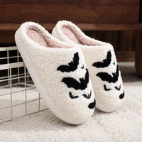 Bat Slippers Halloween Indoor House Shoes For Women Men Soft Plush Cozy
