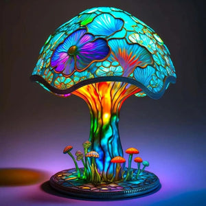 Lampe de bureau série plante en verre coloré