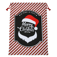 Candy Color Striped Christmas Cotton Drawstring Gift Bags
