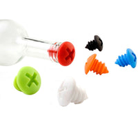 Screw Shaped White Wine And Red Wine Preservation Silicone Bottle Stopper