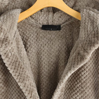Manteau sweat-shirt texturé en peluche double face à capuche