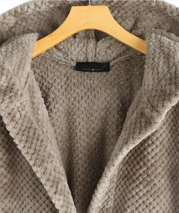 Hooded Double-sided Plush Textured Sweatshirt Coat