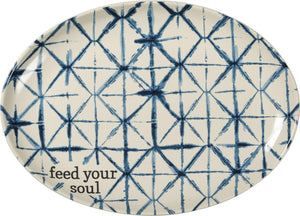 Feed Your Soul Shibori Tie-dye Platter