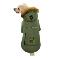 Winter Army Down Jacket for Medium and Large Dogs