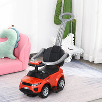 Kids 3 In 1 Push Car Ride-On Stroller Sliding Walking Toy With Horn Music Light Secure Bar For Boys Girls 1-3 Years Old Red