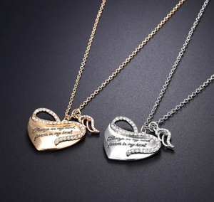 Angel Wing Heart Remembrance Pendent Necklace