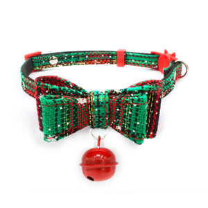 Christmas Small Dog Cat Bowtie Collar