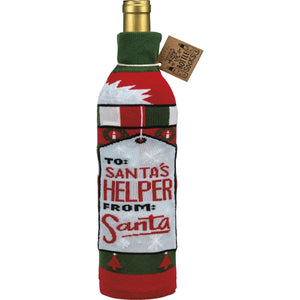 To Santa's Helper From Santa - Bottle Sock