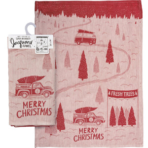 Truck & Tree Merry Christmas - Dish Towel