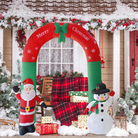 Arche géante père noël bonhomme de neige gonflable jardin cour arche de noël
