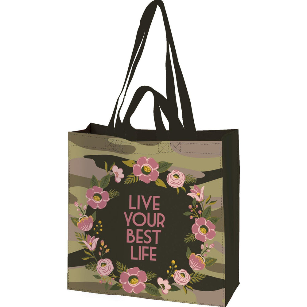 Live Your Best Life - Floral Camo - Market Tote