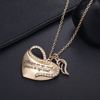 Angel Wing Heart Remembrance Pendent Necklace
