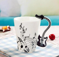 Music Instrument Handle Music Notes Ceramic Mugs

