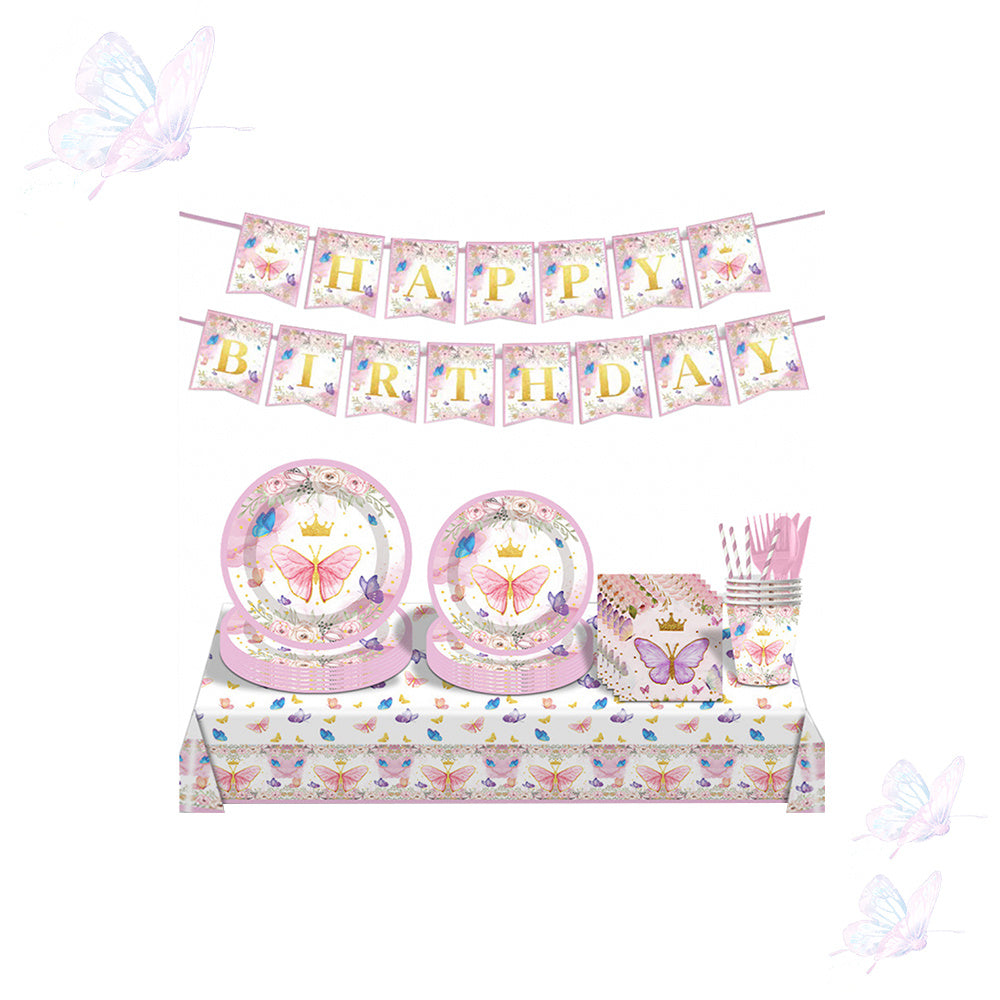 Butterfly Princess Party Tableware Set
