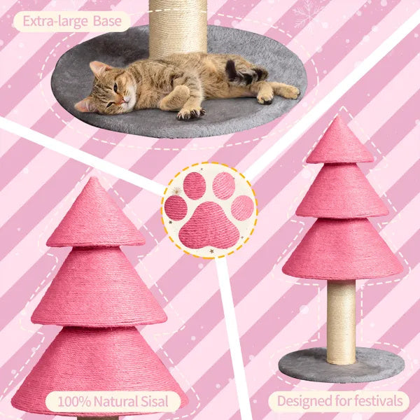 31.5in Christmas Tree Cat Scratcher, Cat Scratching Post For Indoor Ca