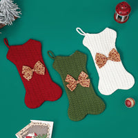 Knit Wool Dog Bone Christmas Stocking