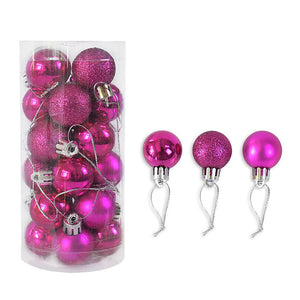 Shiny Matte Christmas Ball Ornaments (24 Pcs)