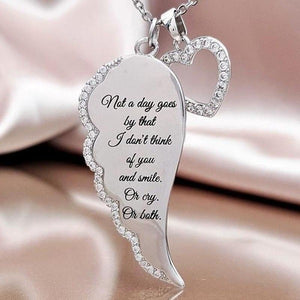 Angel Wing Thoughts of You Love Necklace