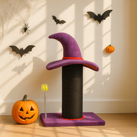Wizard Witch Hat Cat Scratching Post With Spring Ball Toy For Indoor Cats

