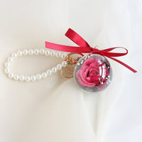 Eternal Rose Wristlet Keychain Car Bag Hanging Ornament Gift
