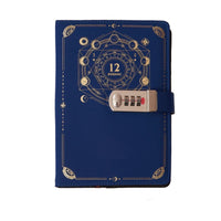 Password Book Diary With Lock Fingerprint Simple Literary Retro Constellation Notebook
