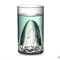 Transparent Glass Cup Shark Glass Wine Milk Tea Water Breakfast Cup Mugs Double-layer Bar Wine Drinkware