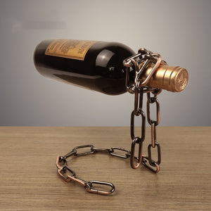 Casier à vin suspendu à chaîne en métal