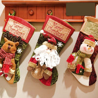 Christmas Stocking 3D Santa Reindeer Snowman
