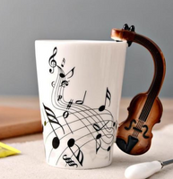 Poignée d’instrument de musique Notes de musique Tasses en céramique

