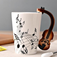 Poignée d’instrument de musique Notes de musique Tasses en céramique