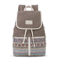 College style women's canvas retro backpack
