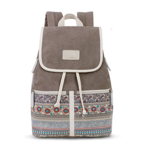 College style women's canvas retro backpack