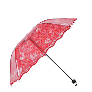 Lace love folding umbrella super thick environmental protection umbrella