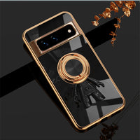 Creative Astronaut Ring Bracket Spaceman Electroplated Silicone Google Pixel Protective Case
