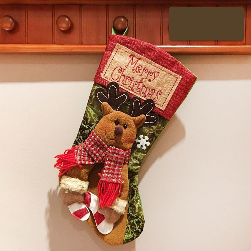 Christmas Stocking 3D Santa Reindeer Snowman