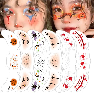 Halloween Face Tattoo Stickers - Waterproof Fake Freckles Temporary Tattoos For Women & Men