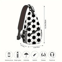 Soccer Ball Pattern Print Sling Chest Bag
