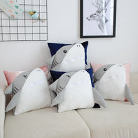 Three Dimensional Shark Pillow With Zipper Pocket