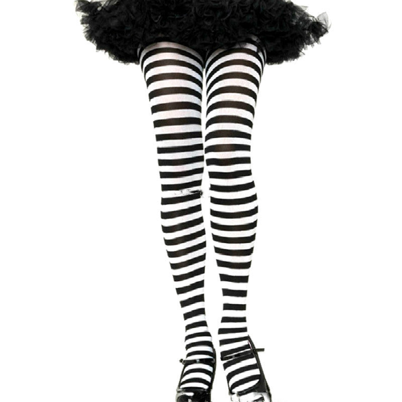 Masquerade Party Striped Stockings